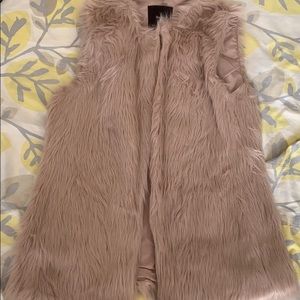 Faux Fur Pink Nude Vest